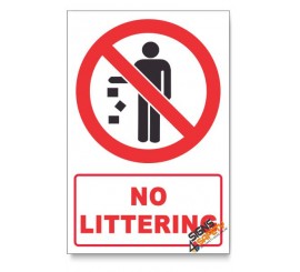 No Littering Prohibited Descriptive Safety Sign