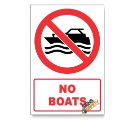 No Boats Prohibited Descriptive Safety Sign