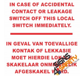 (E11) Eart Leakage Switch Sign