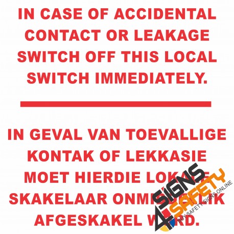 (E11) Eart Leakage Switch Sign