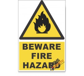 Fire, Beware Hazard Descriptive Safety Sign