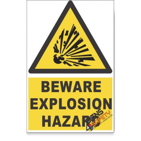 Explosion, Beware Hazard Descriptive Safety Sign