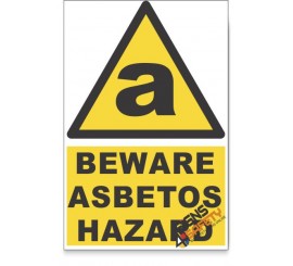 Asbestos, Beware Hazard Descriptive Safety Sign