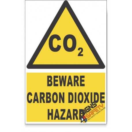 Carbon Dioxide, Beware Hazard Descriptive Safety Sign