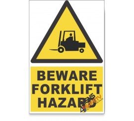 Forklift, Beware Hazard Descriptive Safety Sign