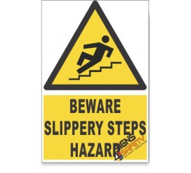 Slippery Steps, Beware Hazard Descriptive Safety Sign