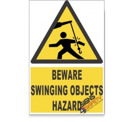 Swinging Objects, Beware Hazard Descriptive Safety Sign
