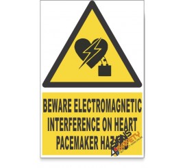 Electromagnetic Interference On Heart Pacemaker, Beware Hazard Descriptive Safety Sign