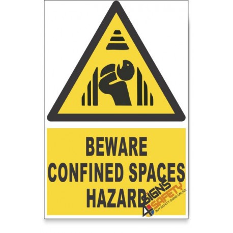 Confined Space, Beware Hazard Descriptive Safety Sign