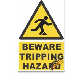 Tripping, Beware Hazard Descriptive Safety Sign