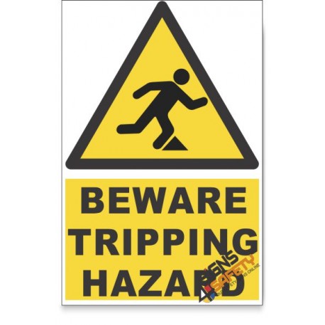 Tripping, Beware Hazard Descriptive Safety Sign