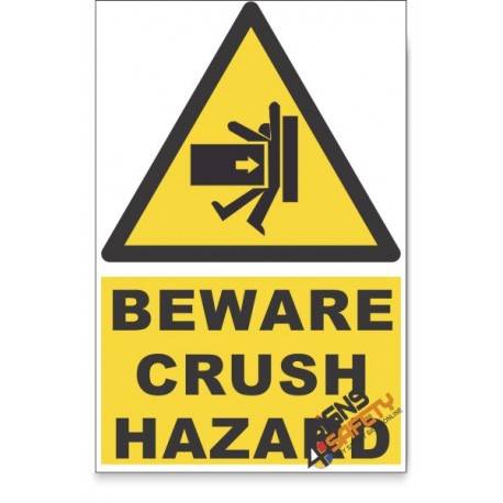 Crush, Beware Hazard Descriptive Safety Sign