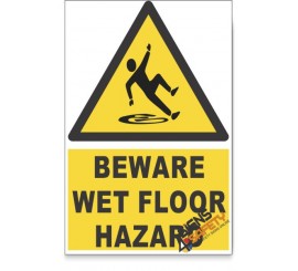 Wet Floor, Beware Hazard Descriptive Safety Sign