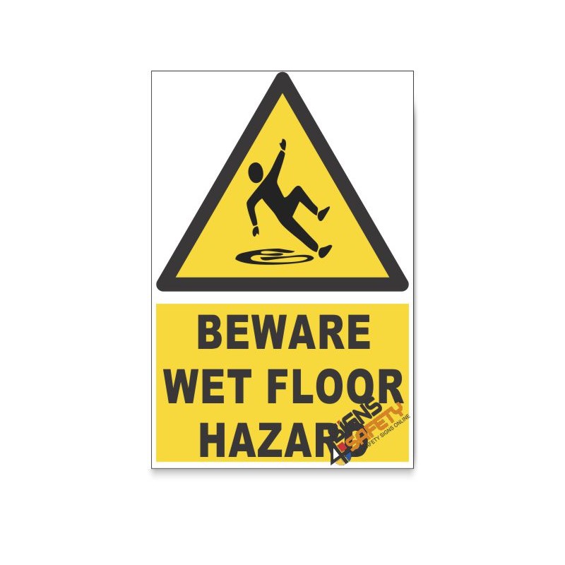 Nosa / SABS Wet Floor, Beware Hazard Descriptive Safety Sign Online