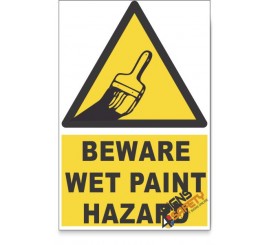 Wet Paint, Beware Hazard Descriptive Safety Sign