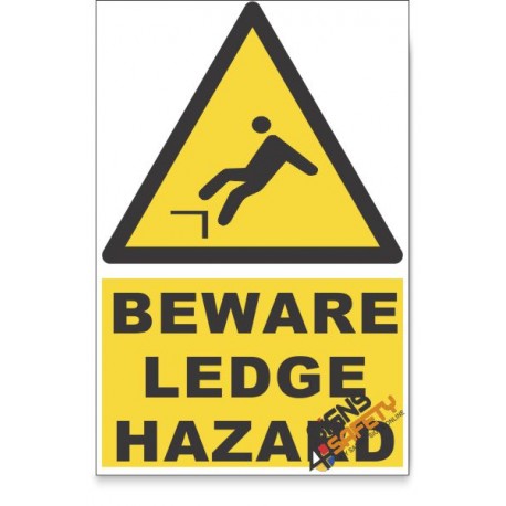 Mind The Ledge, Beware Hazard Descriptive Safety Sign