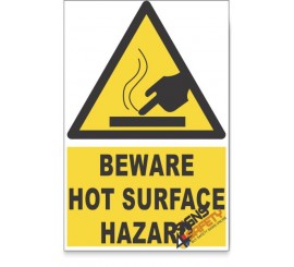 Hot Surface, Beware Hazard Descriptive Safety Sign