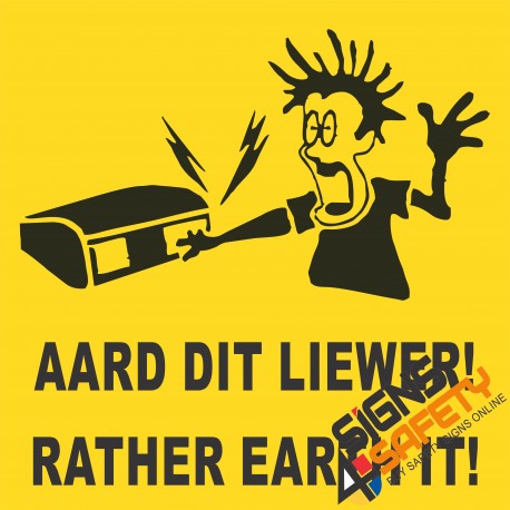 (E15) Rather Earth It Electrical Sign