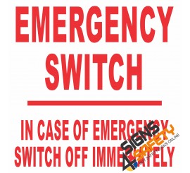 (E20) Emergency Switch Electrical Sign