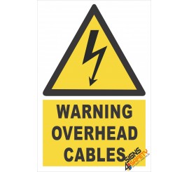 (EW7) Warning Overhead Electrical Cables Sign