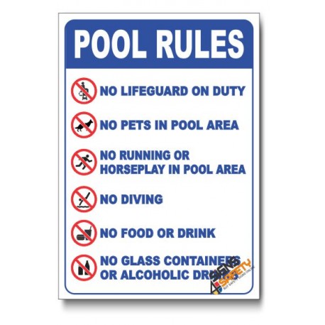 Pool Rules Safety Sign