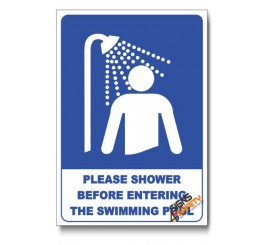 Please Shower Before Entering The Pool Sign