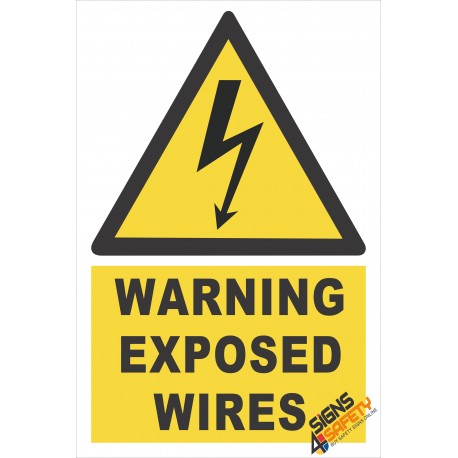(EW10) Warning Exposed Wires Sign