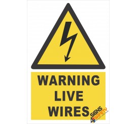 (EW11) Warning Live Wires Sign