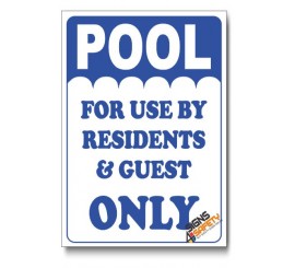 Pool For Residents Only Sign