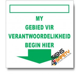 (IN12) Gebied Vir Verantwoordelikheid Sign