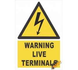 (EW16) Warning Live Terminals Sign