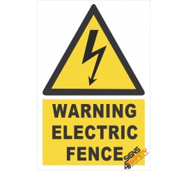(EW18) Warning Electric Fence Sign