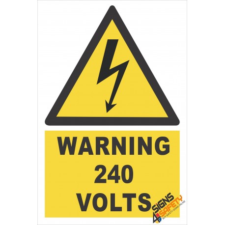 (EW21) Warning 240 Volts Sign