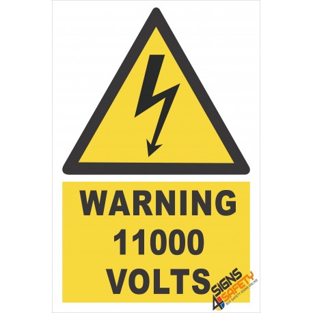 (EW26) Warning 11000 Volts Sign