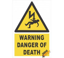 (EW29) Warning Danger Of Death Electrical Sign