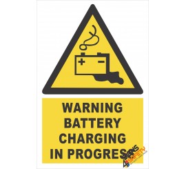 (EW32) Warning Battery Charging In Progress Sign
