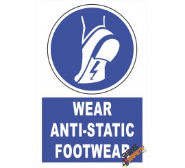 (EM7) Mandatory Wear Anti-Static Footwear Electrical Sign
