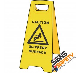 (A-F5) Caution Slippery Surface - Floor Stand