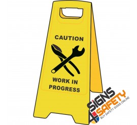 (A-F8) Caution Work In Progress - Floor Stand