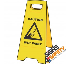 (A-F9) Caution Wet Paint - Floor Stand