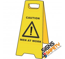 (A-F10) Caution Men At Work - Floor Stand