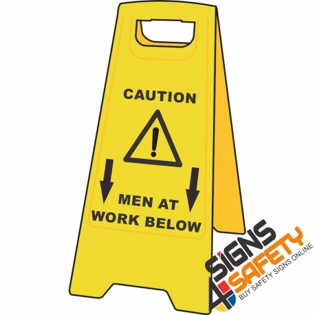 (A-F12) Caution Men At Work Below - Floor Stand