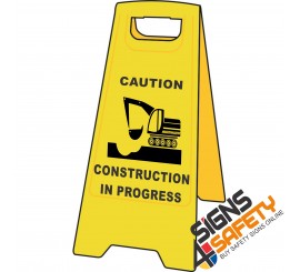 (A-F13) Caution Construction In Progress - Floor Stand