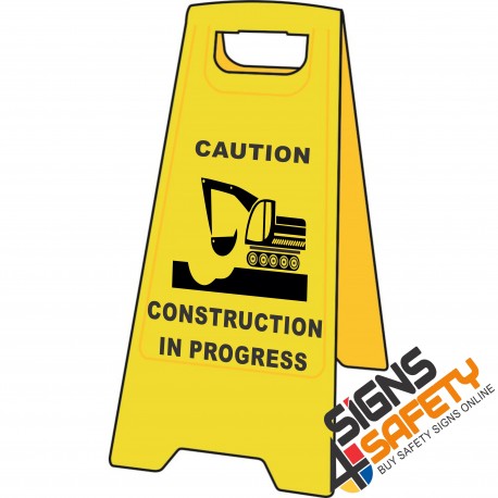 (A-F13) Caution Construction In Progress - Floor Stand