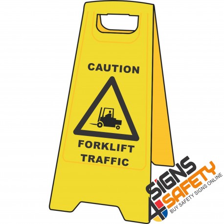 (A-F14) Caution Forklift Traffic - Floor Stand
