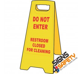 (A-F16) Do Not Enter / Restroom Closed For Cleaning - Floor Stand