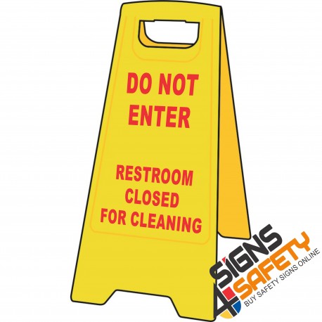 (A-F16) Do Not Enter / Restroom Closed For Cleaning - Floor Stand