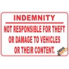 (NR22) Vehicle Indemnity Sign