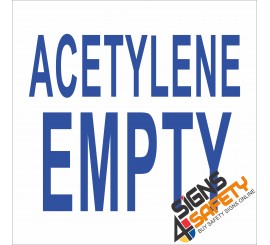 (G2) Acetylene Empty Gas Sign