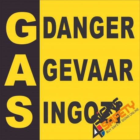 (G13) Gas Danger / Gas Gevaar / Gas Ingozi Sign